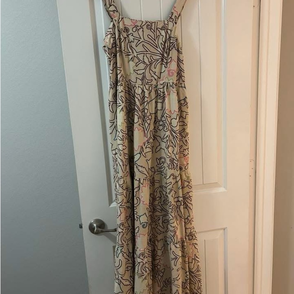 Floral Beige Maxi Dress